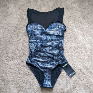 Black Milk Disco Storm Tartan Sheer Top Bodysuit size S BNWT